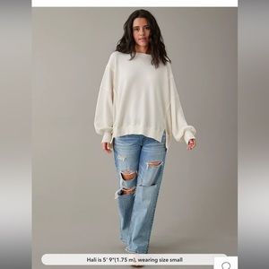 AE Oversized Big Hug Waffle Sweatshirt 🤍 Medium